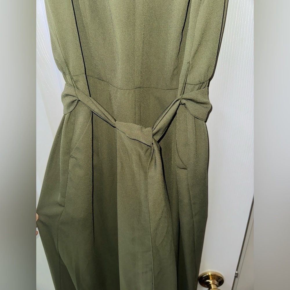A New Day Olive Green V Neck Sleeveless Jumpsuit Size XS - Picture 6 of 6